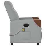 Fauteuil de massage inclinable électrique gris clair tissu