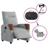 Fauteuil de massage inclinable électrique gris clair tissu