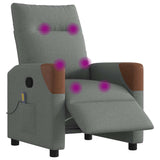 Fauteuil inclinable de massage électrique gris foncé tissu
