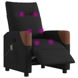 Fauteuil de massage inclinable électrique Noir Tissu