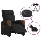 Fauteuil de massage inclinable électrique Noir Tissu