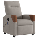 Fauteuil de massage inclinable électrique Taupe Tissu