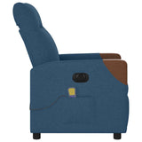 Fauteuil inclinable de massage électrique Bleu Tissu