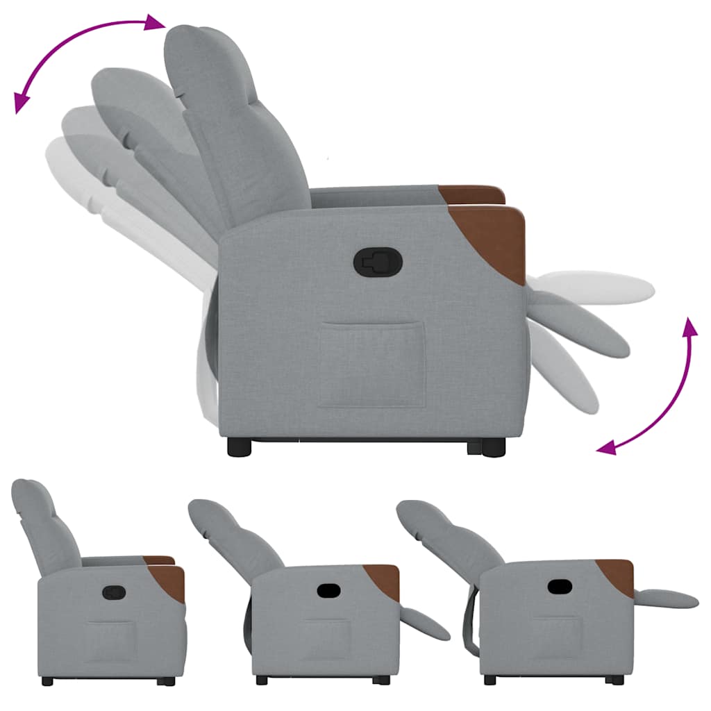 Fauteuil inclinable Gris clair Tissu