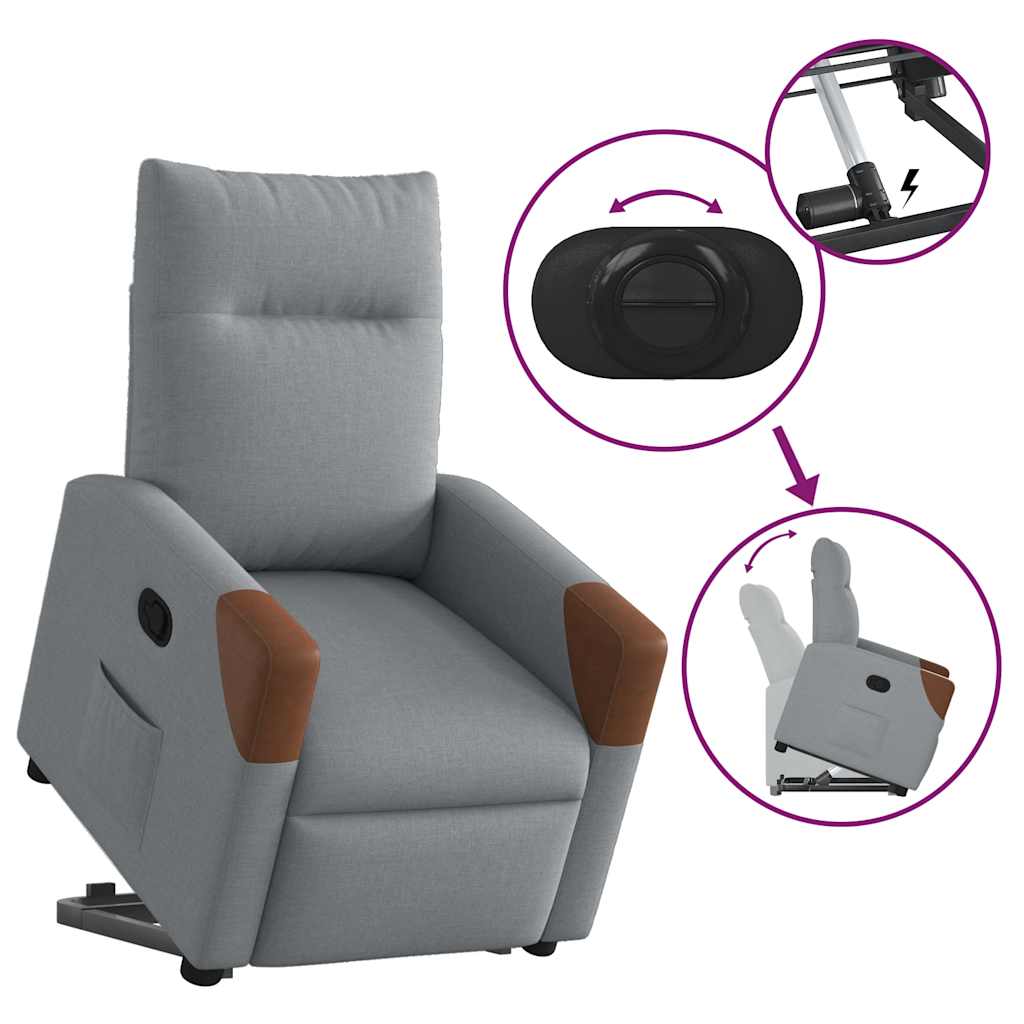 Fauteuil inclinable Gris clair Tissu