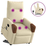 Fauteuil inclinable de massage Crème Tissu