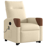 Fauteuil inclinable de massage Crème Tissu