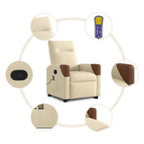 Fauteuil inclinable de massage Crème Tissu