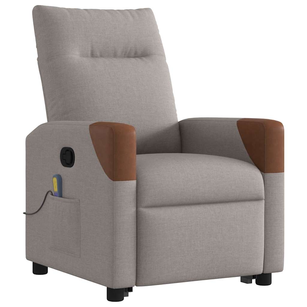 Fauteuil inclinable de massage Taupe Tissu