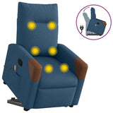 Fauteuil de massage inclinable Bleu Tissu
