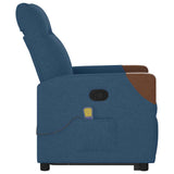 Fauteuil de massage inclinable Bleu Tissu