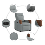Fauteuil inclinable électrique gris clair tissu