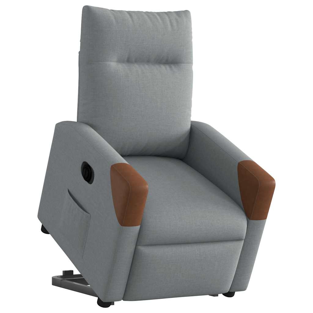 Fauteuil inclinable électrique gris clair tissu
