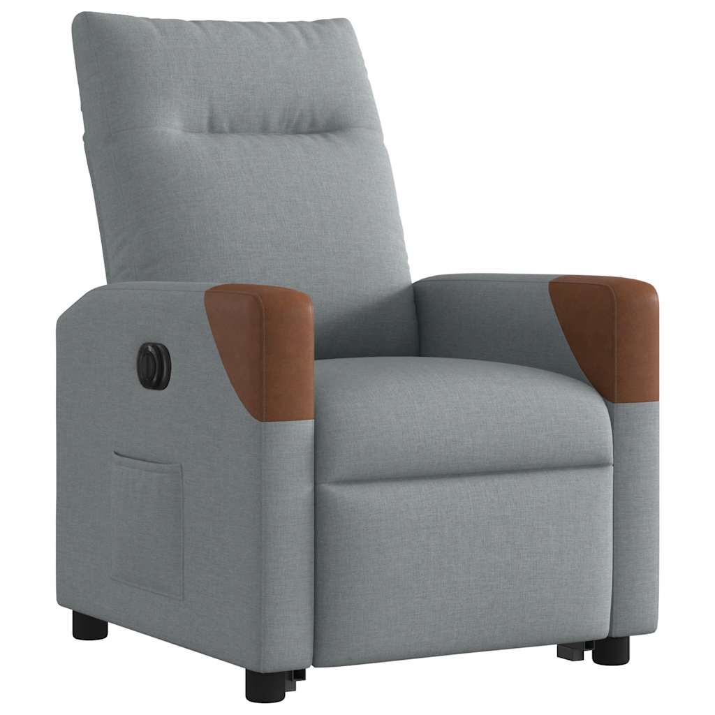 Fauteuil inclinable électrique gris clair tissu