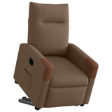 Fauteuil inclinable électrique marron tissu