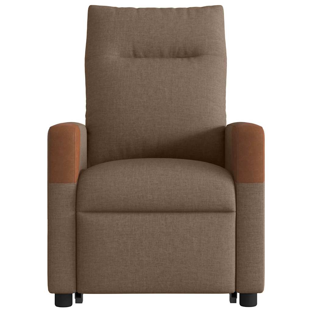 Fauteuil inclinable électrique marron tissu