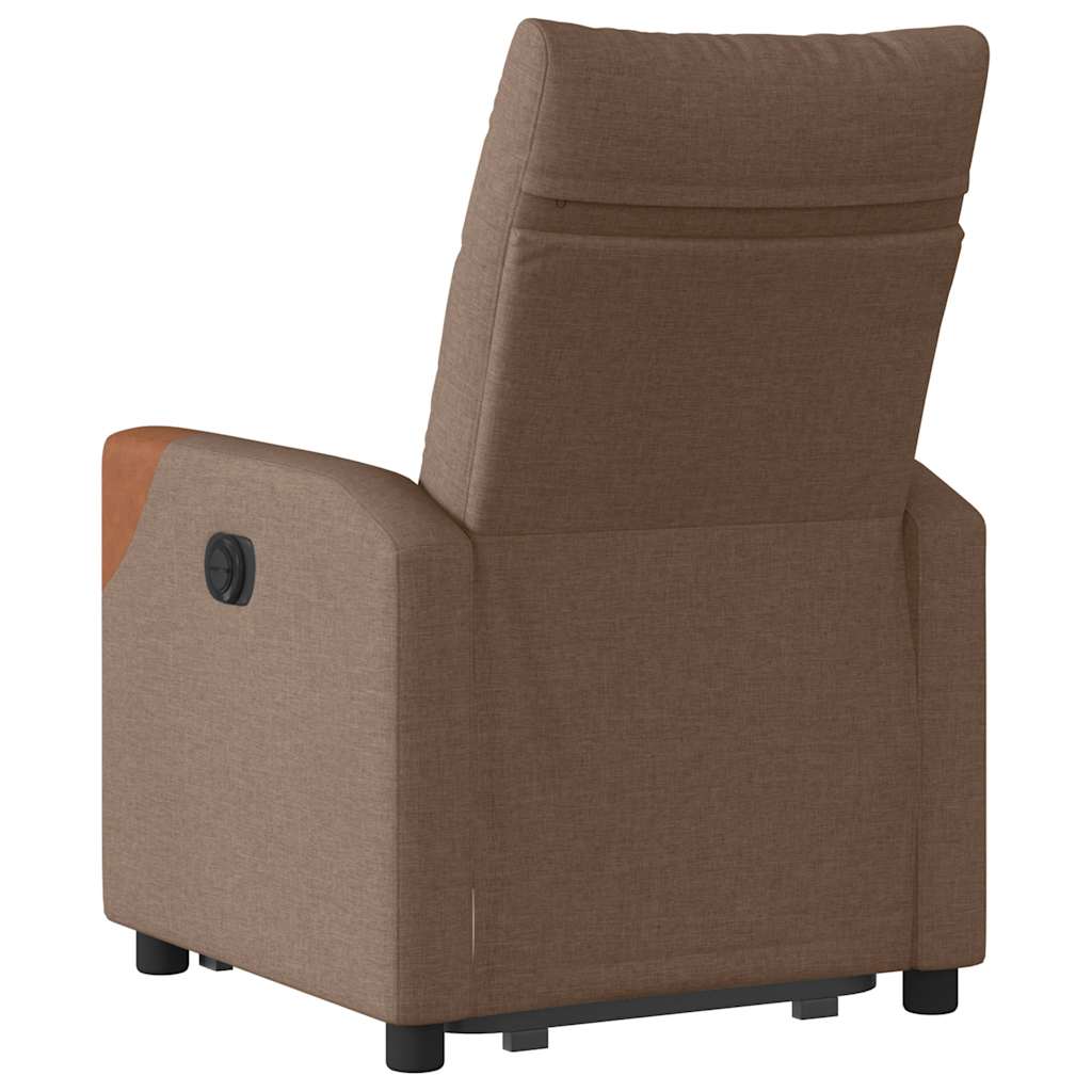 Fauteuil inclinable électrique marron tissu