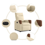 Fauteuil inclinable électrique crème tissu