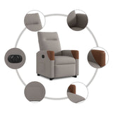 Fauteuil inclinable électrique taupe tissu