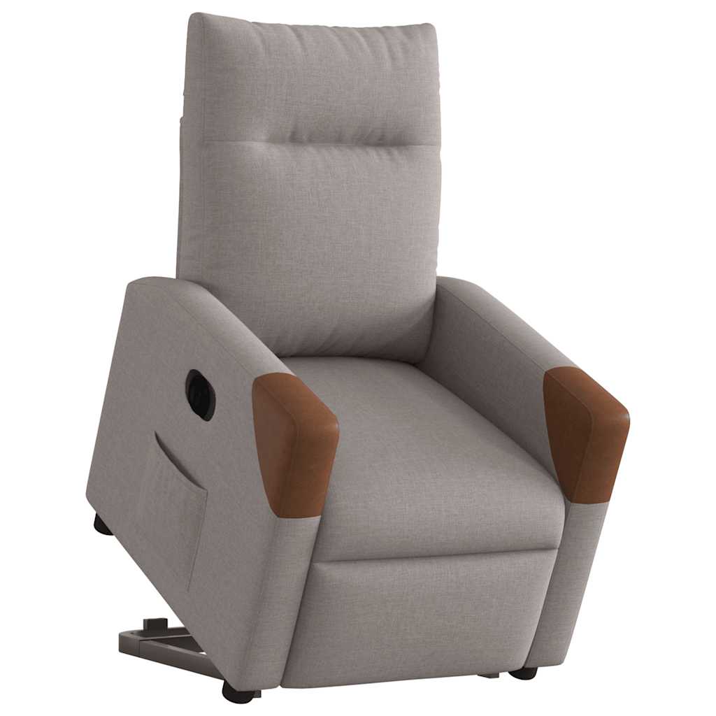 Fauteuil inclinable électrique taupe tissu