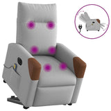 Fauteuil inclinable de massage électrique gris nuage tissu