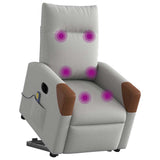 Fauteuil inclinable de massage électrique gris nuage tissu
