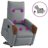 Fauteuil inclinable de massage électrique Gris clair Tissu