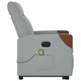 Fauteuil inclinable de massage électrique Gris clair Tissu