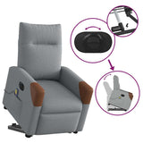 Fauteuil inclinable de massage électrique Gris clair Tissu