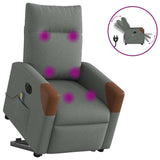 Fauteuil inclinable de massage électrique Gris foncé Tissu