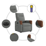 Fauteuil inclinable de massage électrique Gris foncé Tissu