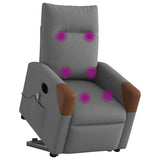 Fauteuil inclinable de massage électrique Gris foncé Tissu