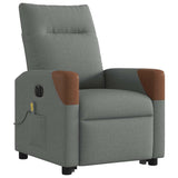 Fauteuil inclinable de massage électrique Gris foncé Tissu
