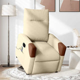 Fauteuil inclinable de massage électrique Crème Tissu