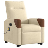 Fauteuil inclinable de massage électrique Crème Tissu