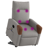 Fauteuil inclinable de massage électrique Taupe Tissu