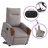 Fauteuil inclinable de massage électrique Taupe Tissu