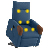 Fauteuil inclinable de massage électrique bleu tissu