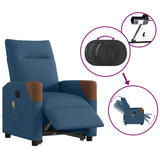 Fauteuil inclinable de massage électrique bleu tissu
