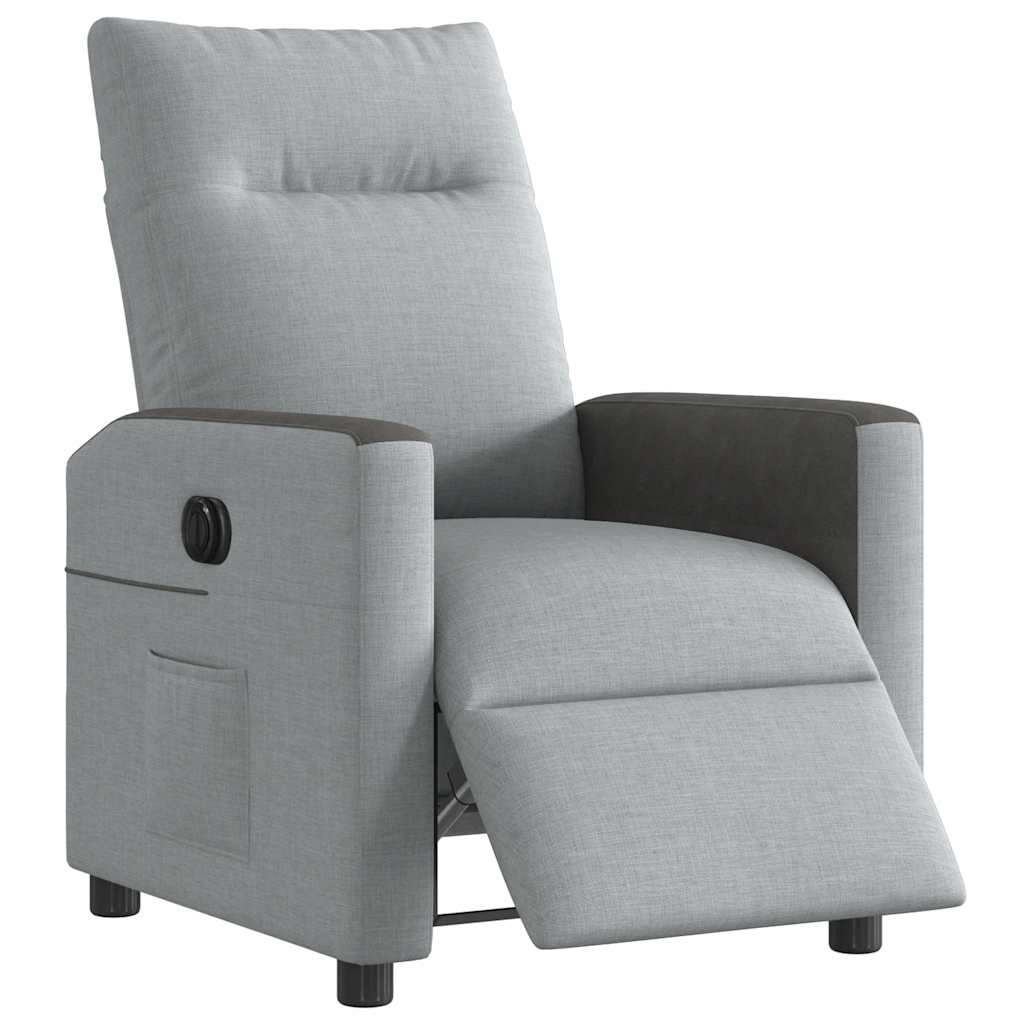 Fauteuil inclinable électrique Gris clair Tissu