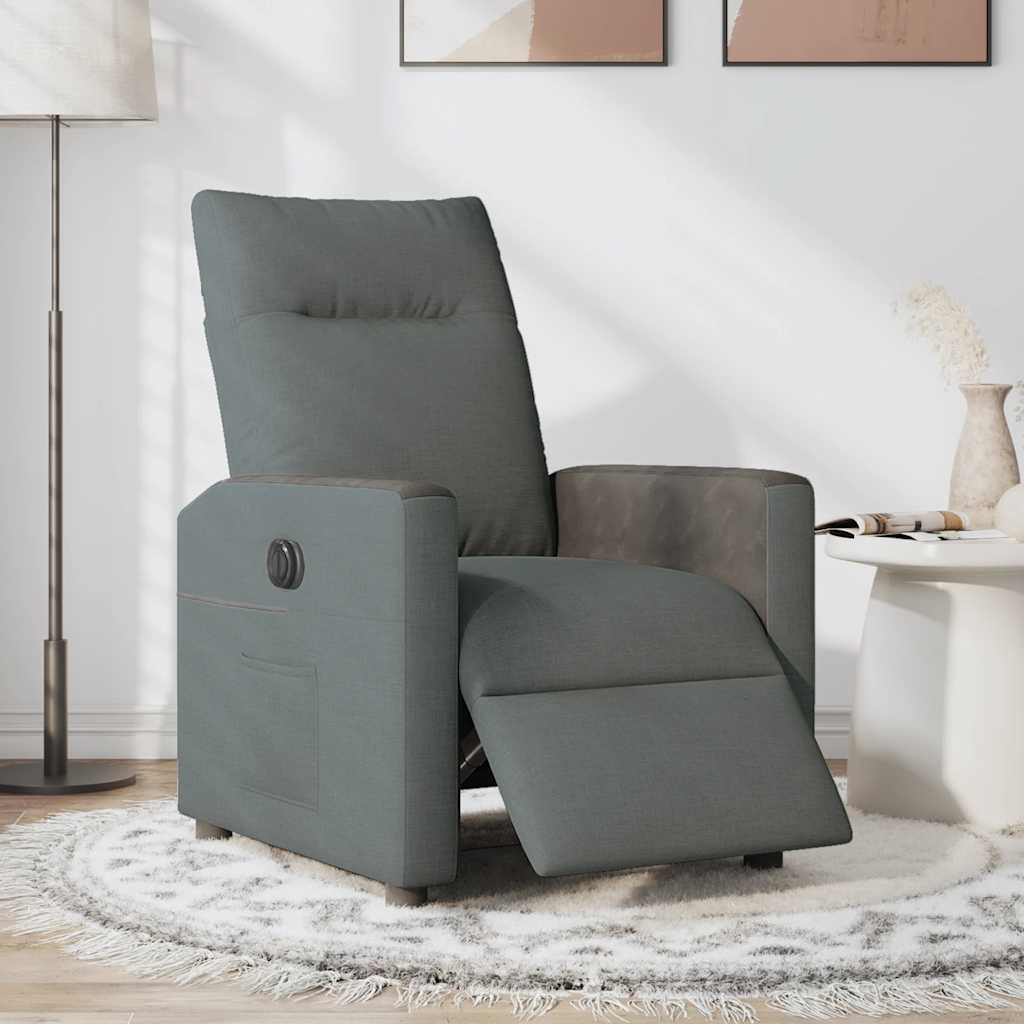 Fauteuil inclinable électrique Gris foncé Tissu