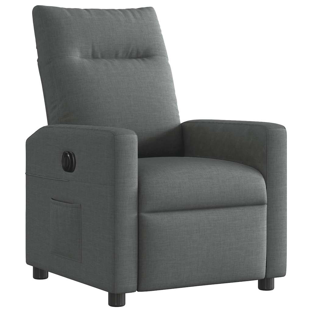 Fauteuil inclinable électrique Gris foncé Tissu
