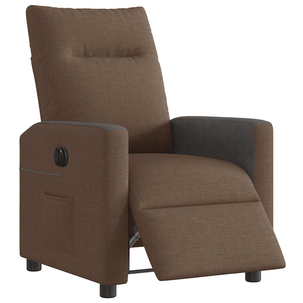 Fauteuil inclinable électrique Marron Tissu