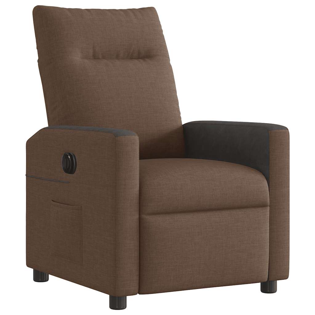 Fauteuil inclinable électrique Marron Tissu