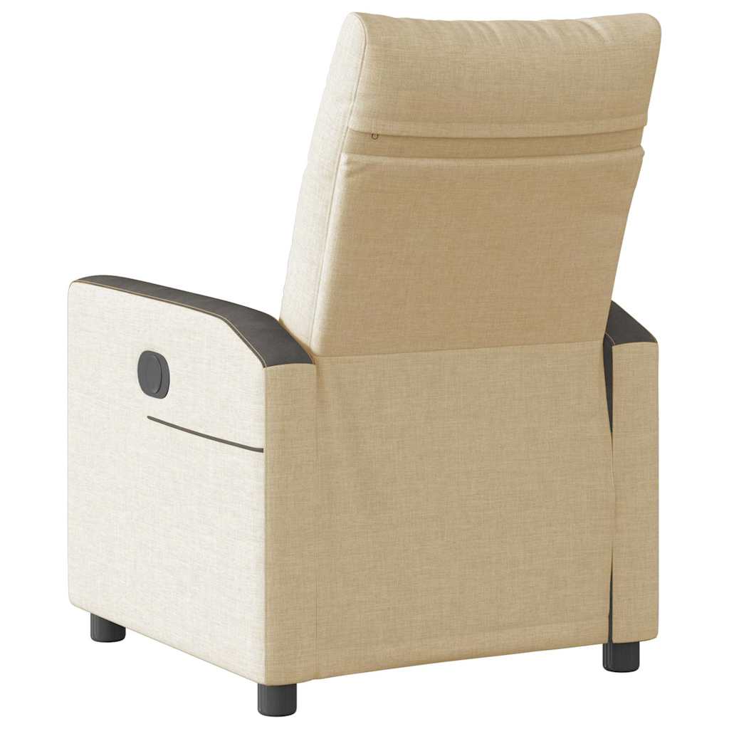 Fauteuil inclinable électrique Crème Tissu