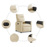 Fauteuil inclinable électrique Crème Tissu