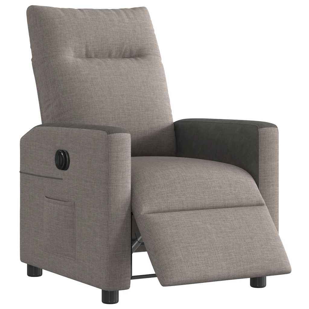 Fauteuil inclinable électrique Taupe Tissu
