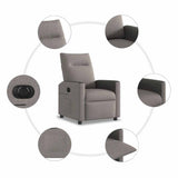 Fauteuil inclinable électrique Taupe Tissu