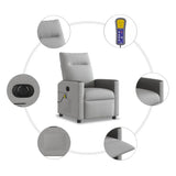 Fauteuil de massage inclinable électrique gris nuage tissu