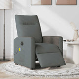 Fauteuil inclinable de massage électrique gris foncé tissu